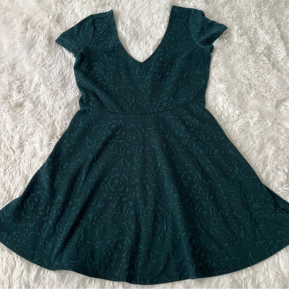 Forever 21 Green Fit and Flare Mini Dress